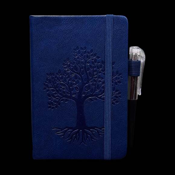 Unknown Other - Royal Blue Tree of Life Embossed Small Hardcover Lined Journal with Pen